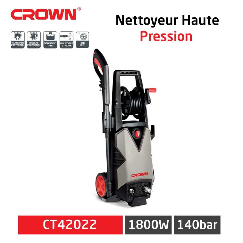 Nettoyeur Haute Pression 140bar 1800W CROWN | CT42022