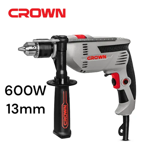 6-Perceuse Chignole a percussion 600W 13mm CROWN | CT10065