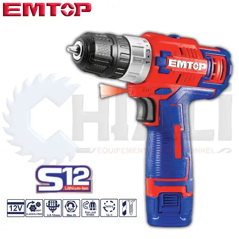 B5-Visseuse Sans-fil A Batterie 12V EMTOP